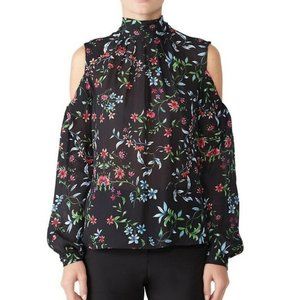 Milly Sheer Dana Cold Shoulder Blouse Size 0